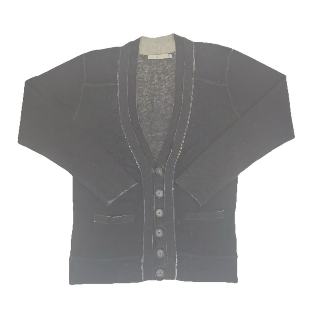 7 For All Mankind Merino Wool Button Cardigan in Gray Size M